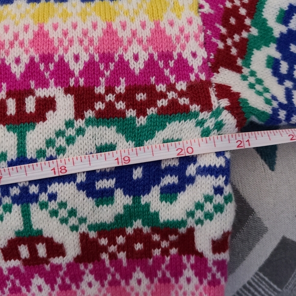 Talbots Half-Zip Mockneck Sweater - Stripe Fair Isle size Large petite - Picture 12 of 13